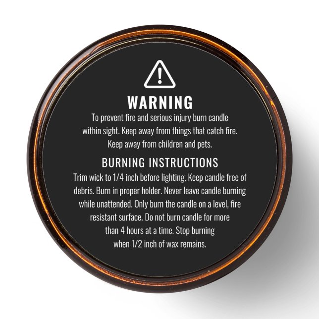 Candle Warning and Burning Instructions Label (Creator Uploaded)