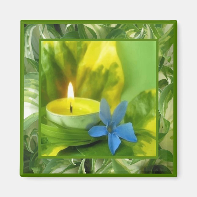 Candlelight and Flowers Magnet (Front)