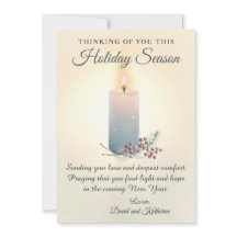 Candlelight Christmas Sympathy Condolence Card
