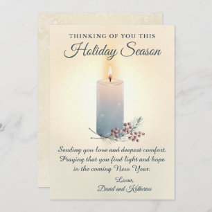 Candlelight Christmas Sympathy Condolence Card