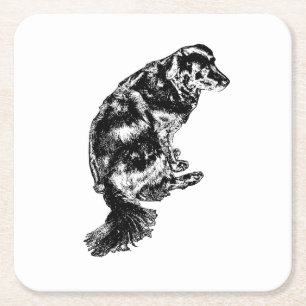 Candlelight Edge — Retriever Square Paper Coaster