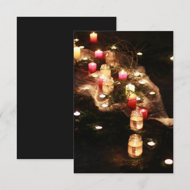 Candlelight Forest Enclosure Card – Customisable (Front/Back)