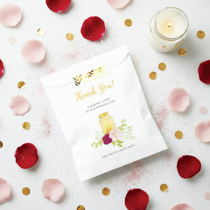 Candlelight Pink Roses Wedding Thank You Favour Bags