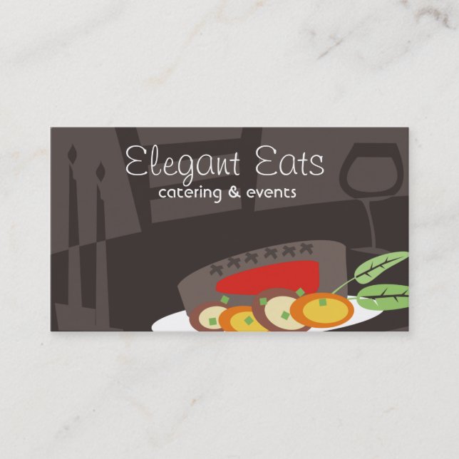 Candlelight steak dinner chef catering biz cards (Front)