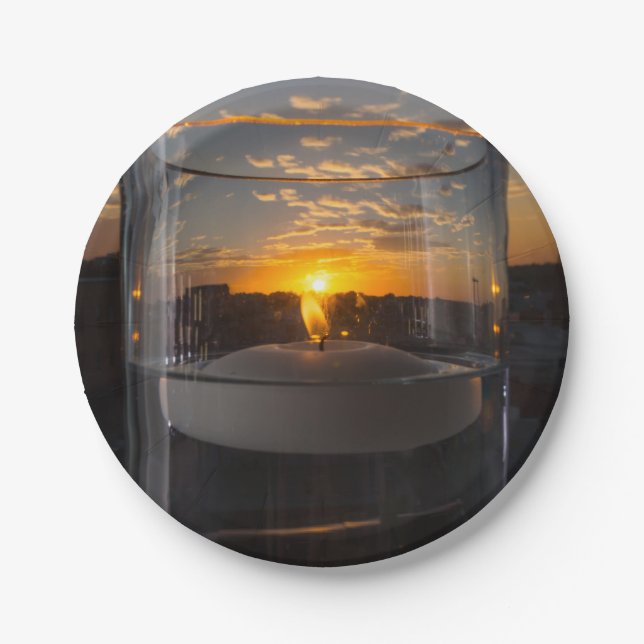 Candlelight Sunset Paper Plate (Front)