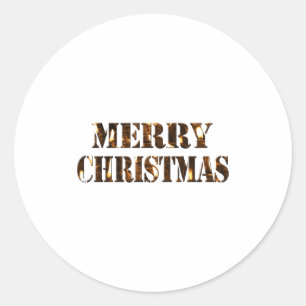 Candlelight Tygraphy Merry Christmas Classic Round Sticker
