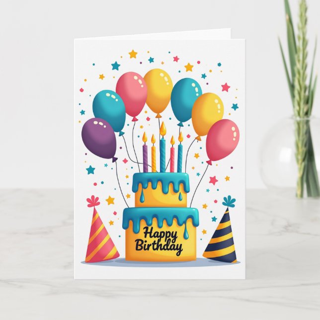 Candlelit Cake Birthday Card (Front)