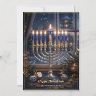 Candlelit Hanukkah Celebration Holiday Card