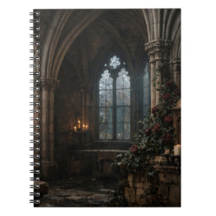 Candlelit Haunted Chapel Spiral Notebook