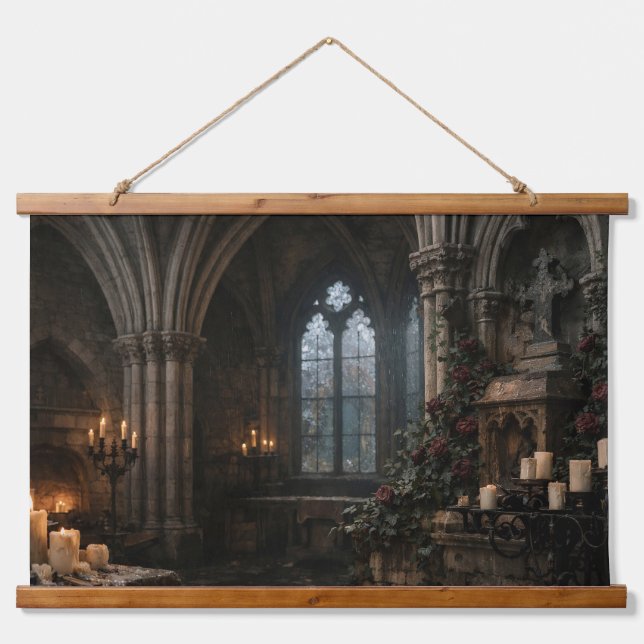Candlelit Haunted Chapel Tapestry (Front)