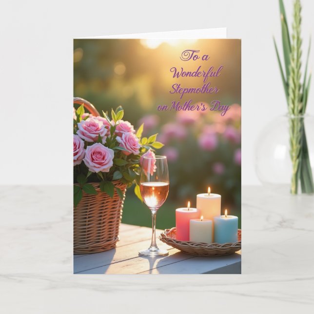 Candlelit Stepmothers Day Card (Front)