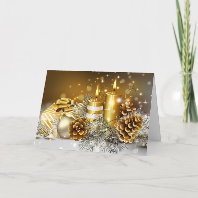 Candles and Cones Holiday Card (Front)