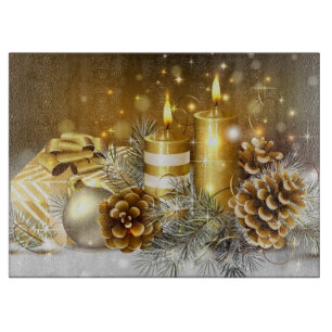 Candles and Pine cones Cutting Board
