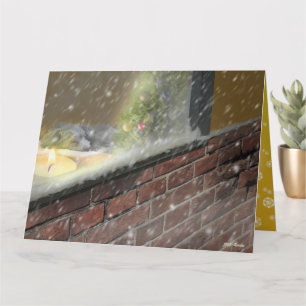 Candles and sleeping dogs at the window (2) Christ Card