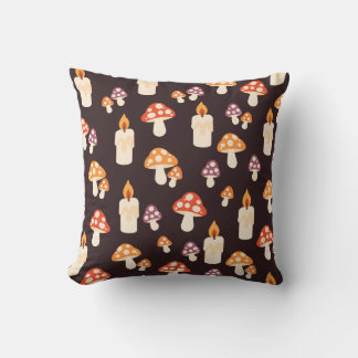 Candles and Toadstools Throw Pillow