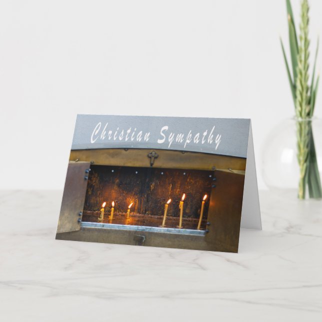 Candles Christian Text Sympathy Bereavement Card  (Front)
