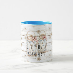 Candles Faux White Wood Mug