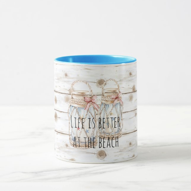Candles Faux White Wood Mug (Center)