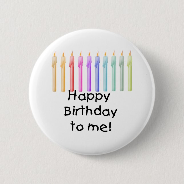 Candles Happy Birthday 6 Cm Round Badge (Front)