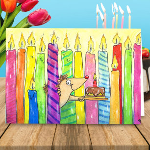 Candles Happy Birthday greeting card by N. Janes
