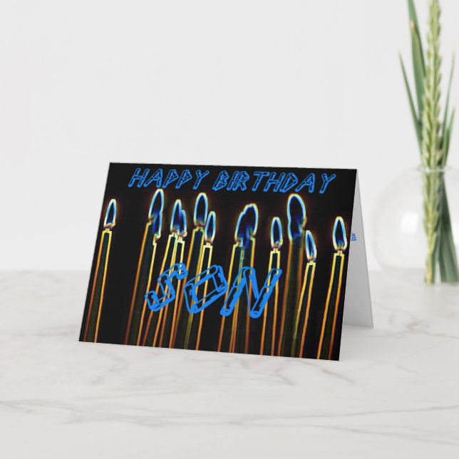 Candles Happy Birthday Son Card (Front)