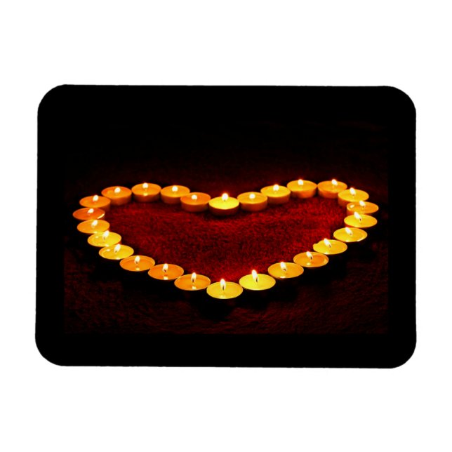 Candles, heart shaped magnet (Horizontal)