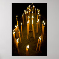 Candles lit in a church, Armenia