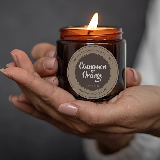 Candles Packaging Natural Brown Circle Product Classic Round Sticker (Creator Uploaded)