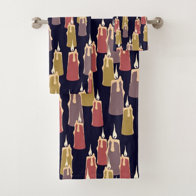Candles Pattern Bath Towel Set (Insitu)