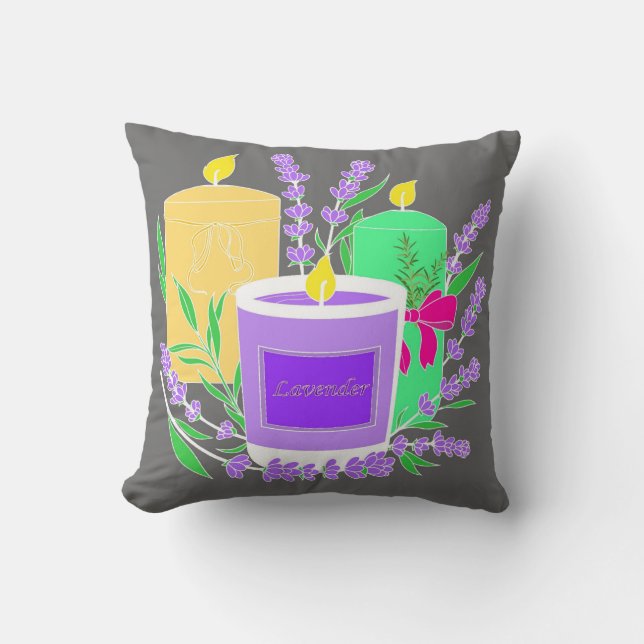 Candles Reversible Throw Pillow (Front)