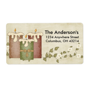Candles with Flower Vine :: Address Labels