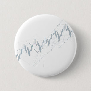 Candlestick chart 6 cm round badge