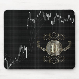Candlestick Chart & Bitcoin Gold Coin Mouse Pad