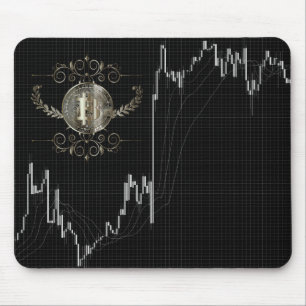 Candlestick Chart & Bitcoin Gold Coin Mouse Pad