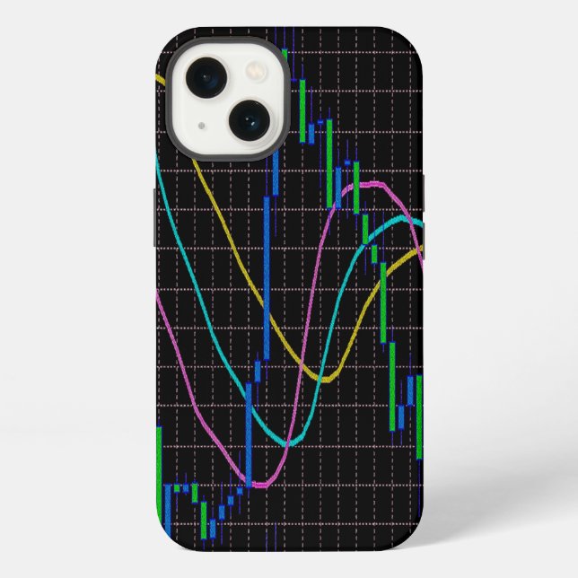 Candlestick chart stock market iPhone case (Back)