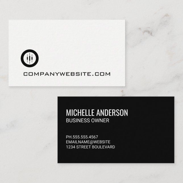 Candlestick Logo Business Card (Front/Back)
