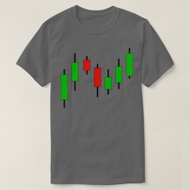 Candlestick Stock Market Graph T-Shirt (Design Front)