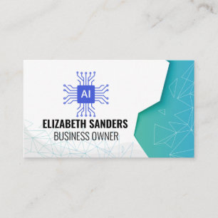 Candlesticks Geometric Patterns AI Tech Business Card