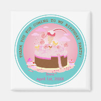 Candy and chocolate cake for birthday party