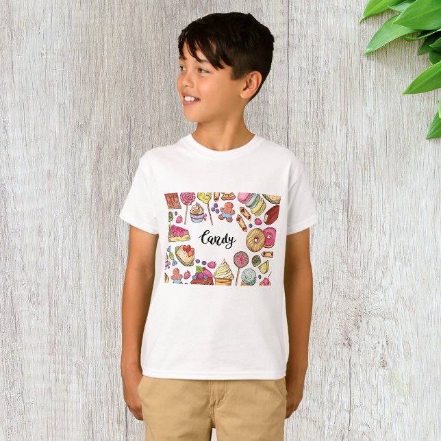 Candy and Dessert Doodles Sweet Treats Pattern  T-Shirt (Creator Uploaded)