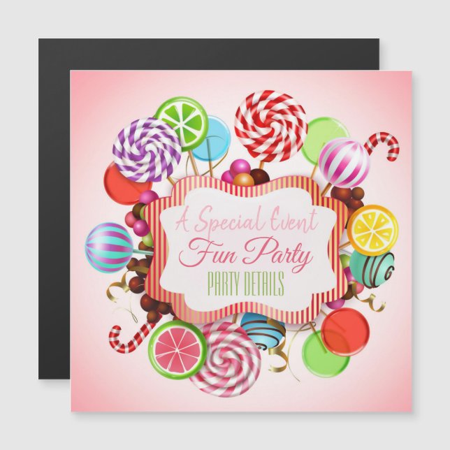 Candy Any Event Magnetic Invitation (Front/Back)