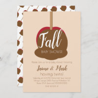 Candy Apple Carmel Fall Baby Shower  Invitation