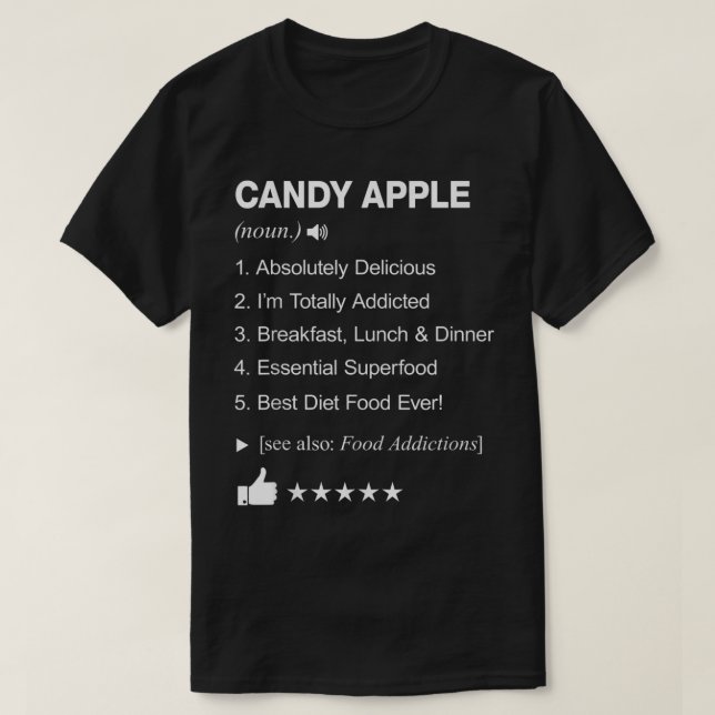 Candy Apple Definition Meaning Funny  T-Shirt (Design Front)