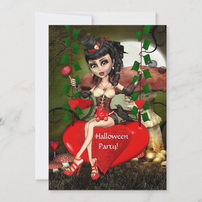 Candy Apple Love Halloween Party Invitation (Front)