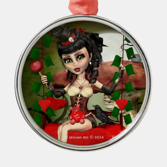Candy Apple Love Lolita Premium Silver Ornament (Front)