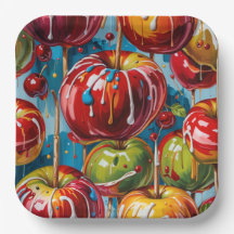 Candy Apple Paper Plate
