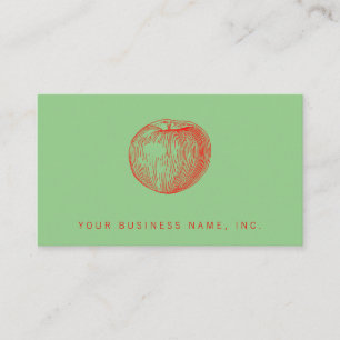 Candy Apple Red Letterpress Apple Business Card
