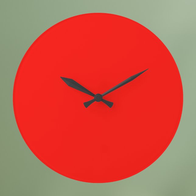 Candy Apple Red Solid Color Large Clock (Creator Uploaded)