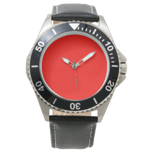 Candy Apple Red Solid Colour   Classic   Elegant Watch