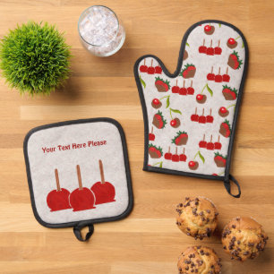 Candy Apples Oven Mitt & Pot Holder Set